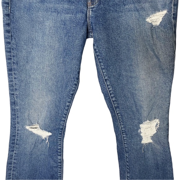 Mother The Insider Ankle Distressed Crop Bootcut Jeans Bloom and Doom - Picture 4 of 10